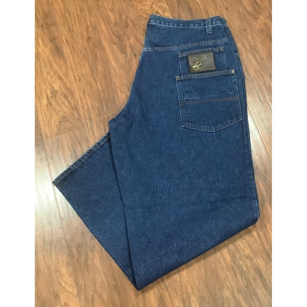 Brand New BHPC Blue Embroidered Denim Jeans Mens Size 40x34